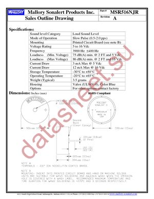 MSR516NJR datasheet  